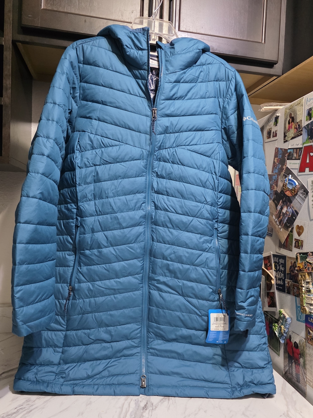 Columbia Women's Teal Packable Hooded Lightweight Coat Large